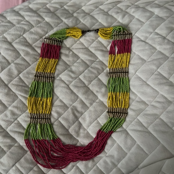 Multiple Strand multicolored Seed Bead Necklace - Picture 4 of 4